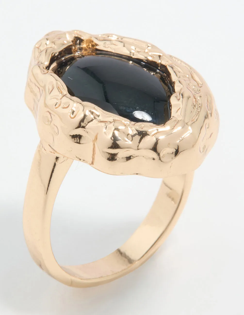 Gold Black Stone Molten Oval Ring sold by lovisa product image thumbnail 2