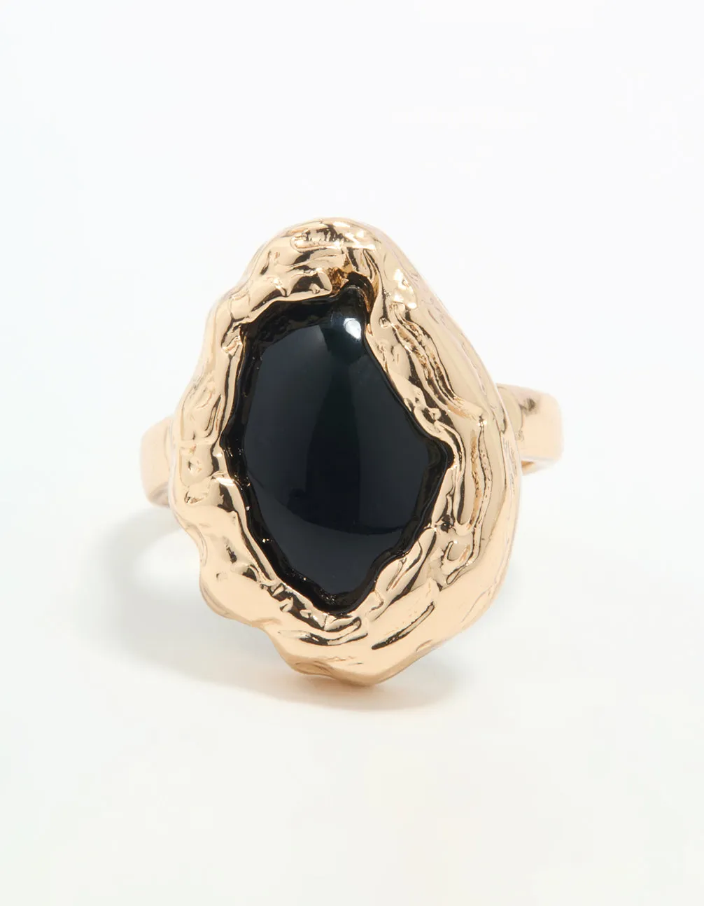 Gold Black Stone Molten Oval Ring sold by lovisa product image thumbnail 3