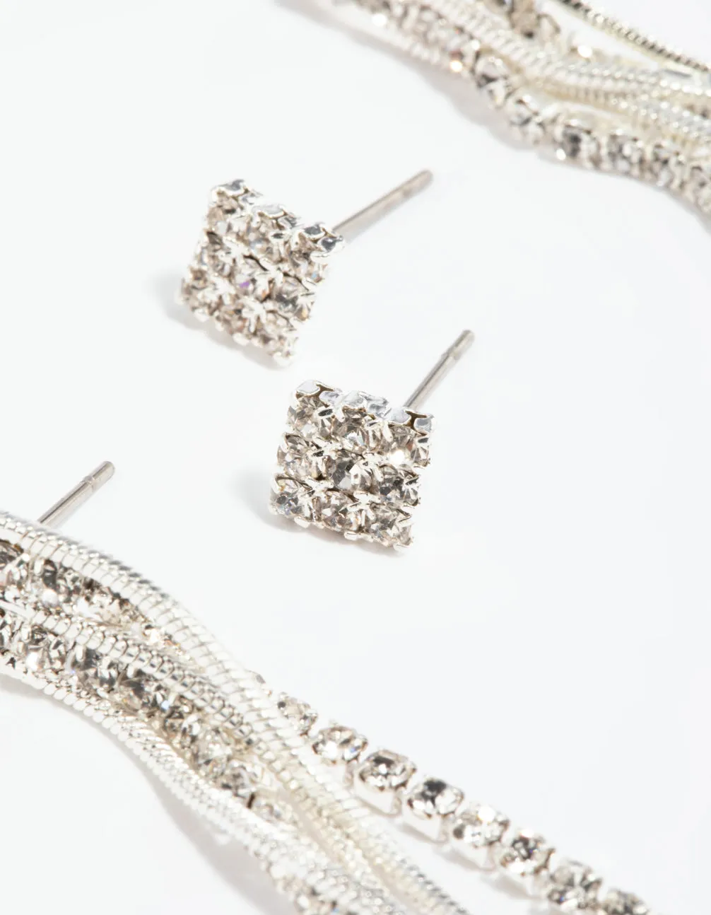 Silver Diamante Stud Earring Set sold by lovisa product image thumbnail 4