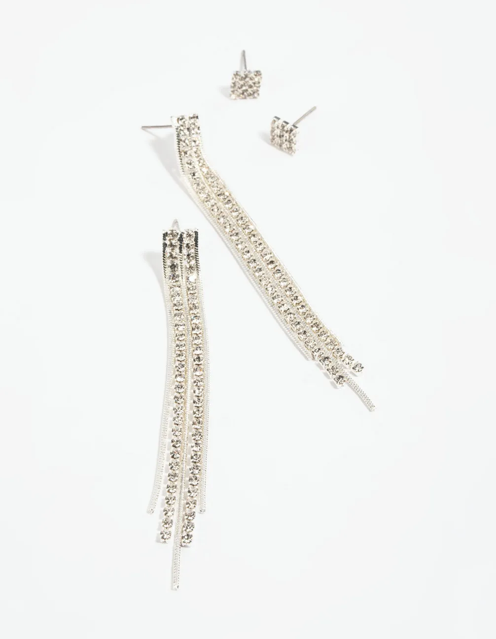 Silver Diamante Stud Earring Set sold by lovisa product image thumbnail 3