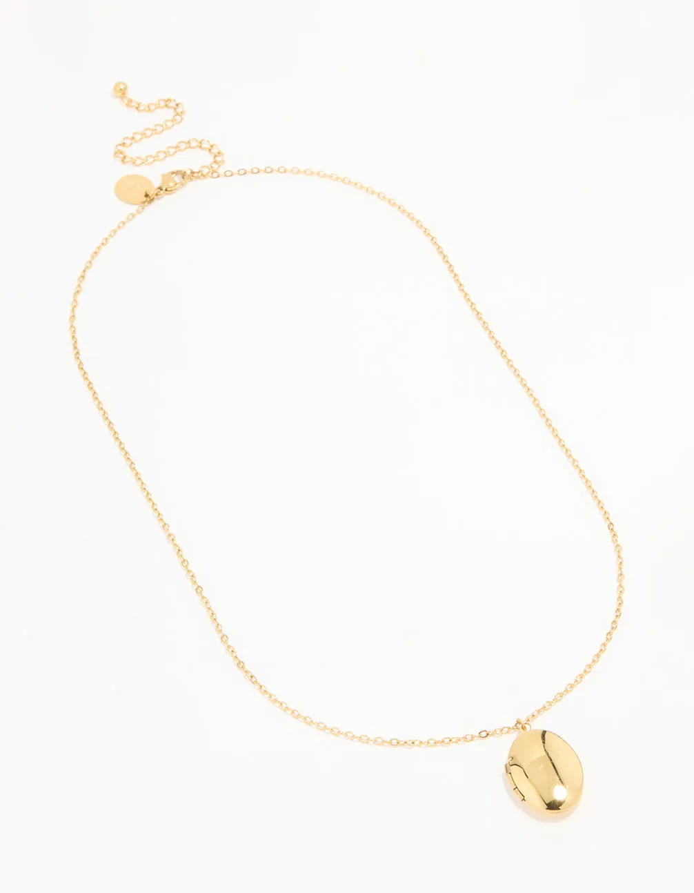 Waterproof Gold Plated Stainless Steel Oval Locket Short Necklace sold by lovisa product image thumbnail 2