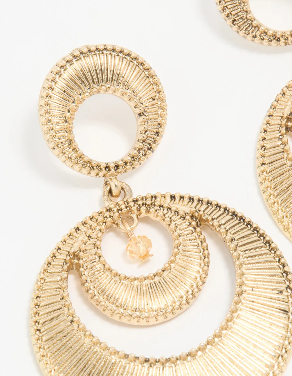 Antique Gold Round Double Drop Earrings sold by lovisa product image thumbnail 2