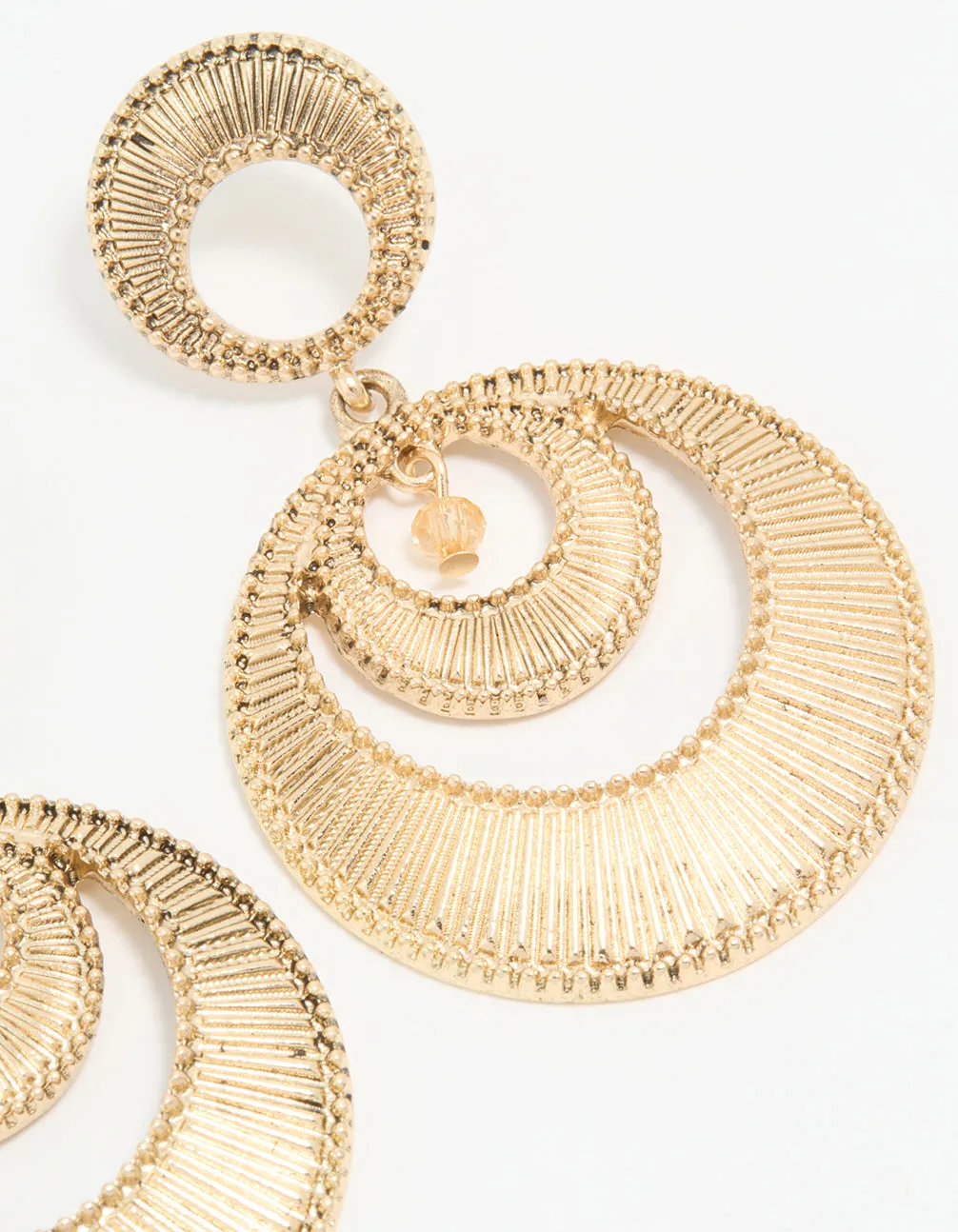 Antique Gold Round Double Drop Earrings sold by lovisa product image thumbnail 3