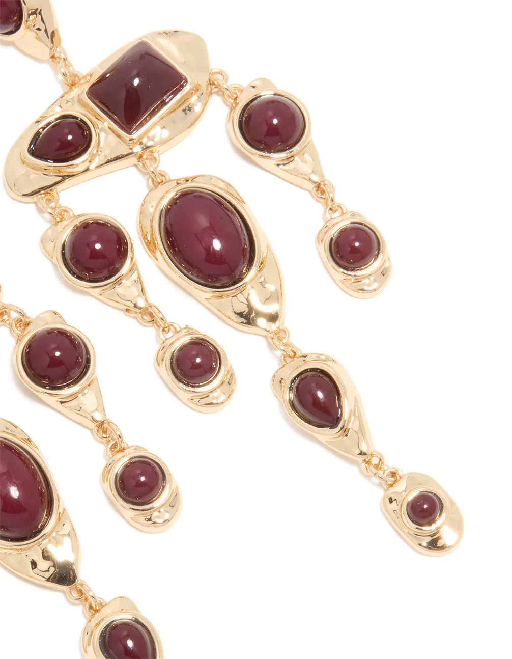 Gold Red Stone Mixed Shape Drop Earrings sold by lovisa product image thumbnail 3