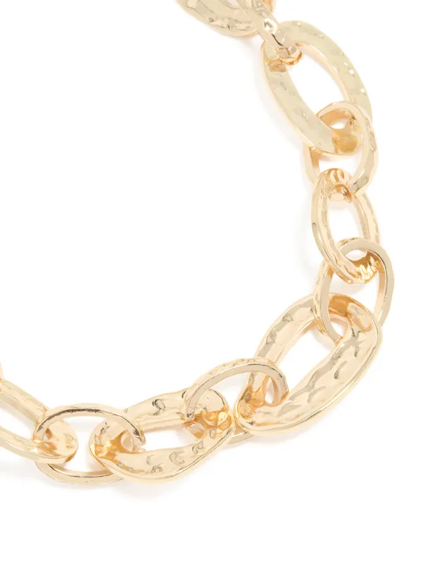 Gold Chunky Organic Chain Necklace sold by lovisa