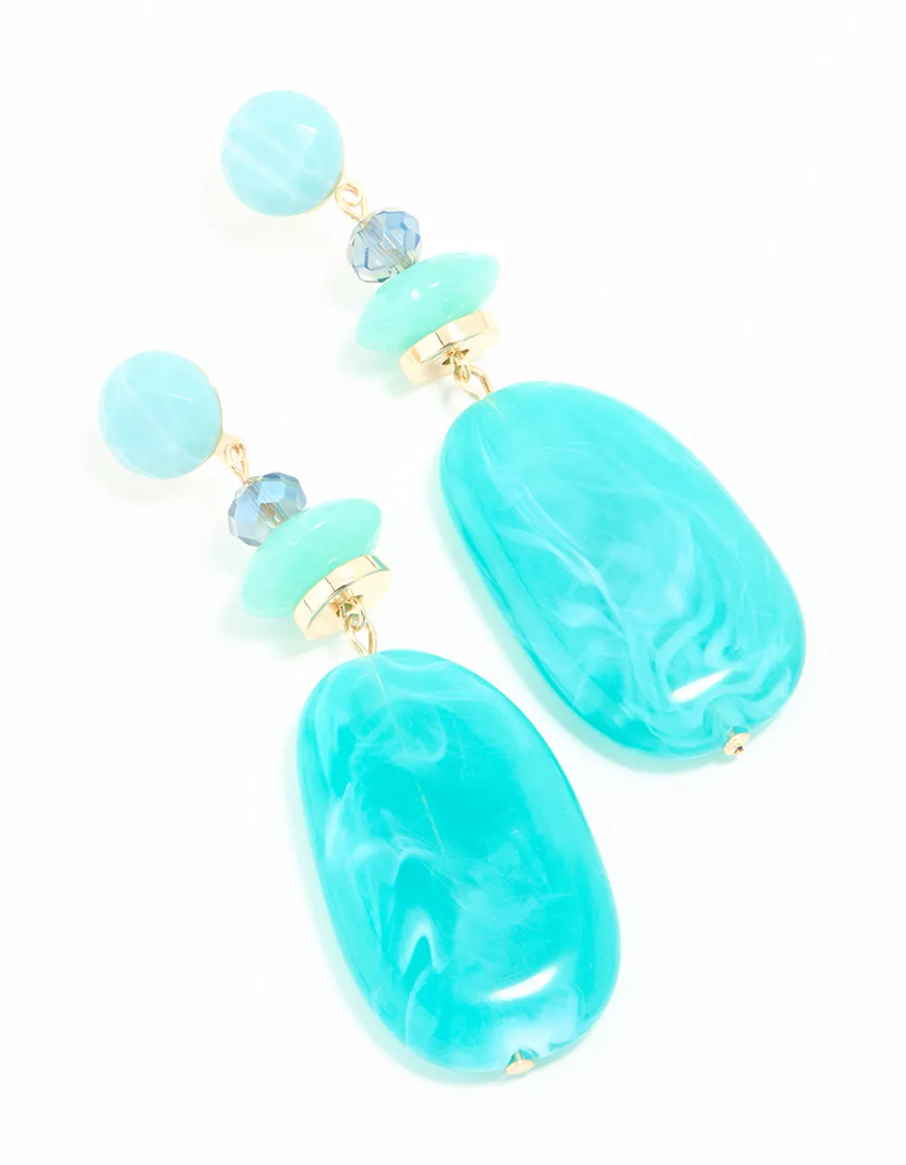 Blue Acrylic Beaded Drop Earrings sold by lovisa
