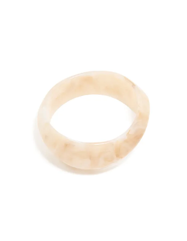 White Acrylic Marble Thick Bangle sold by lovisa