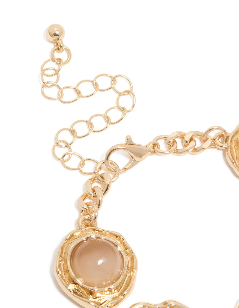 Gold Multi-Toned Stones Molten Circle Bracelet sold by lovisa product image thumbnail 3