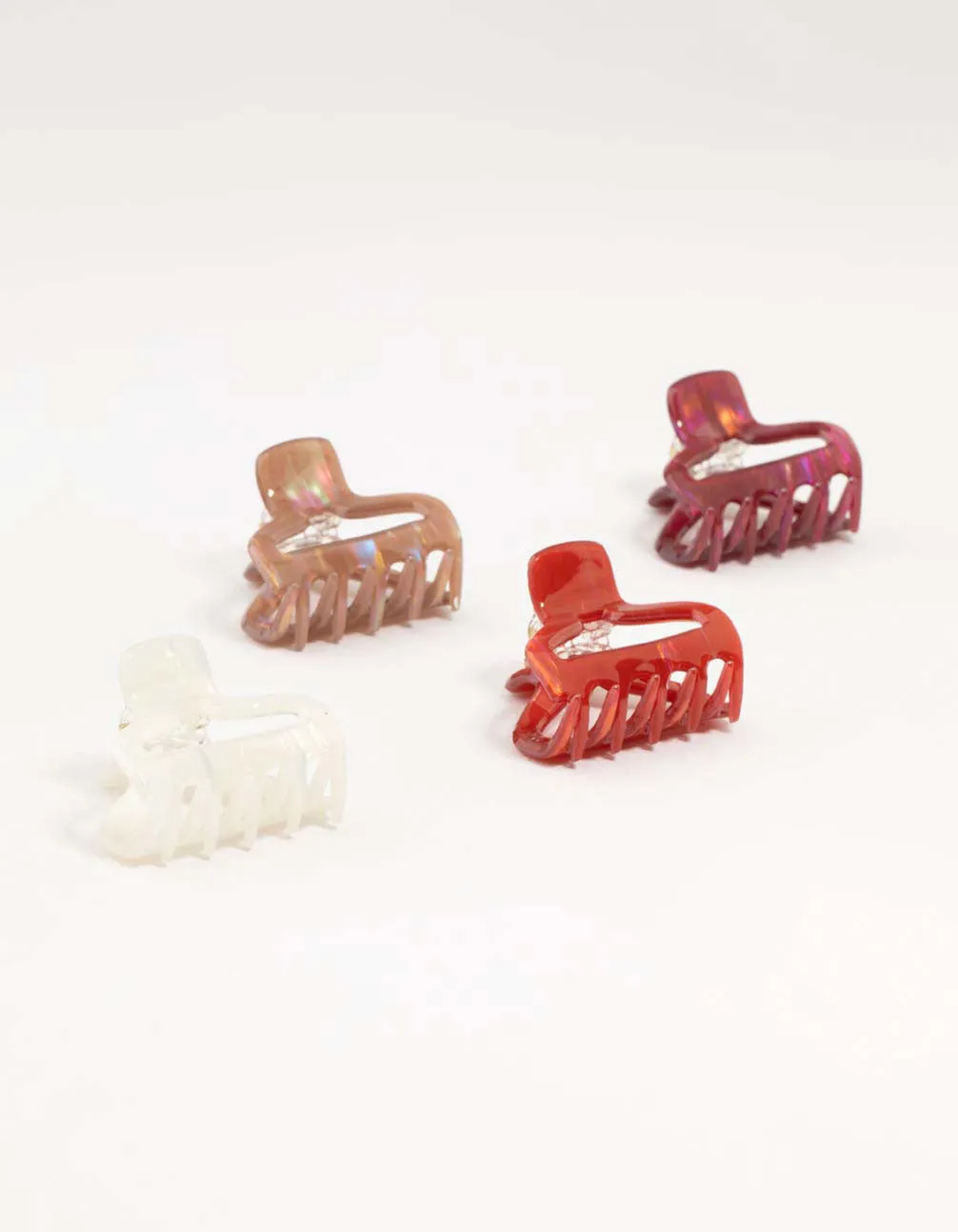 Red & Brown Acrylic Small Shaped Claw Clips 4-Pack sold by lovisa product image thumbnail 3