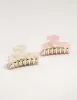 Pink & Cream Acrylic Curved Claw Clip 2-Pack sold by lovisa