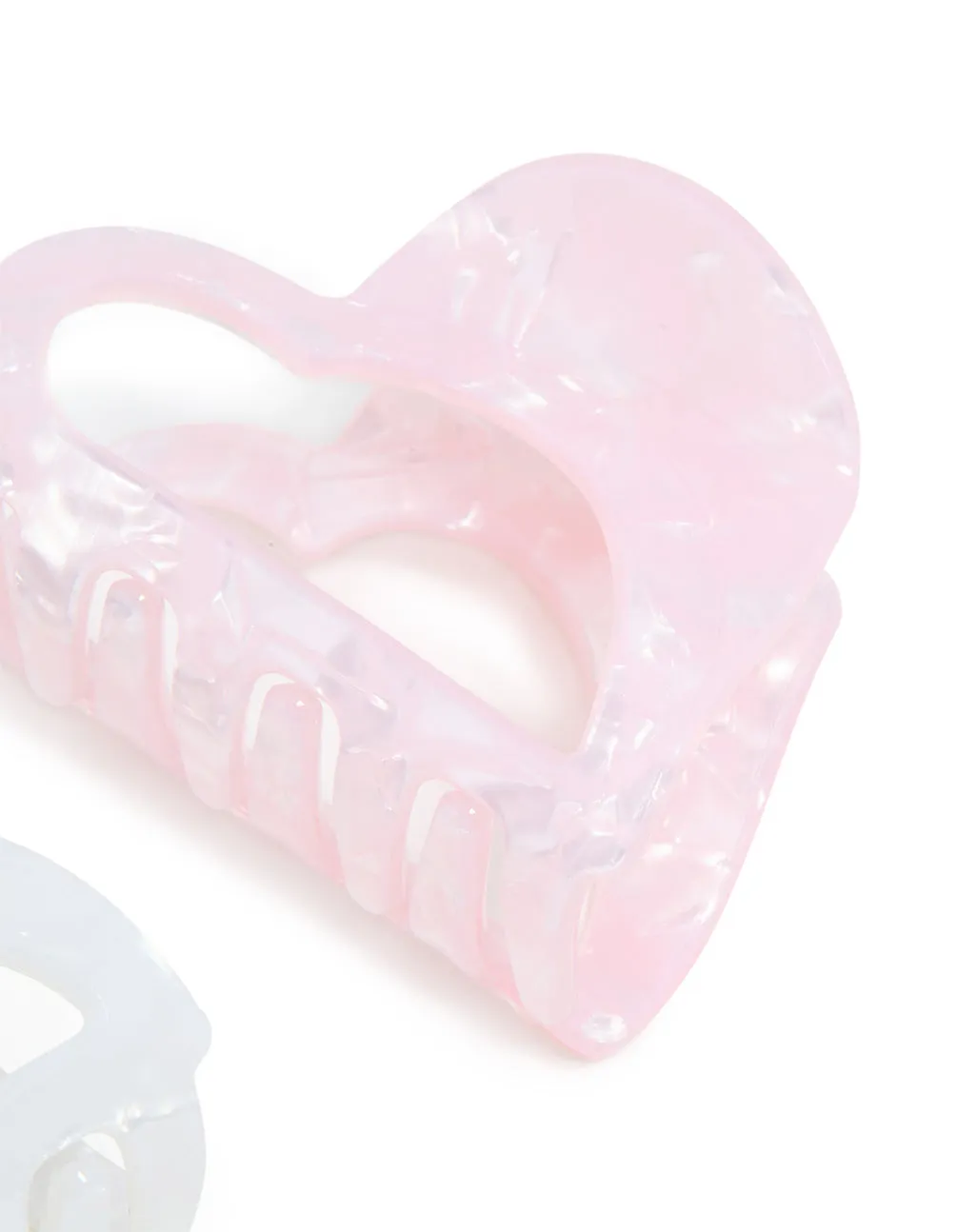 White & Pink Acrylic Small Heart Claw Clips 2-Pack sold by lovisa product image thumbnail 3