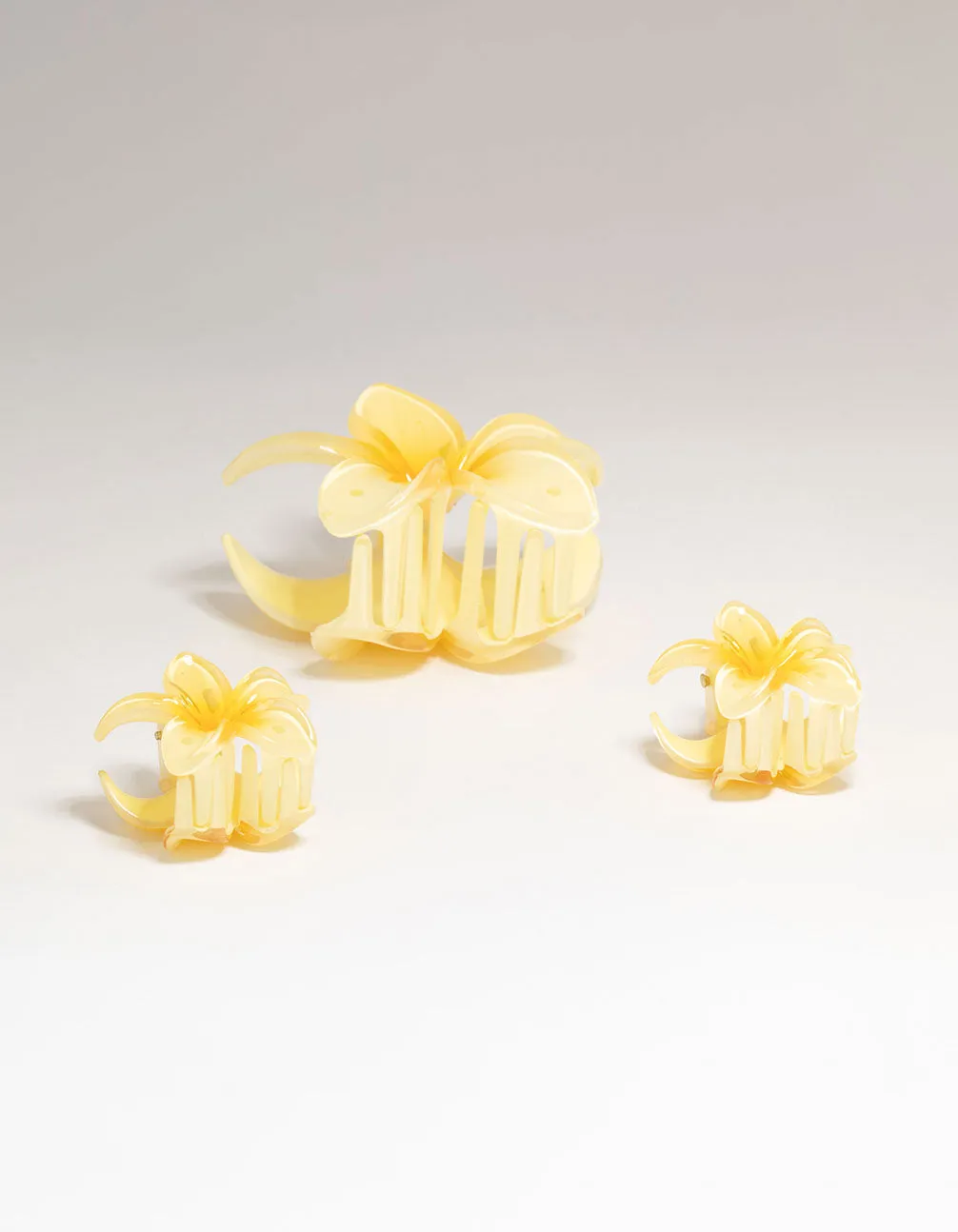 Yellow Frangipani Claw Clips 3-Pack sold by lovisa product image thumbnail 3