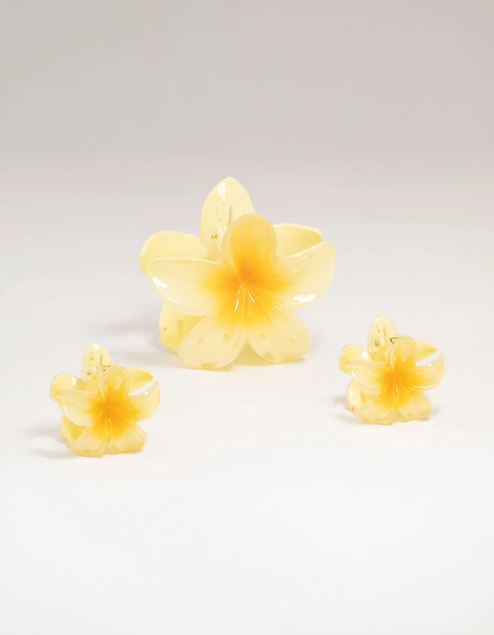 Yellow Frangipani Claw Clips 3-Pack sold by lovisa