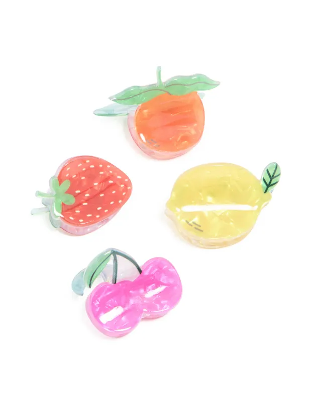 Acrylic Mini Fruit Claw Clips 4-Pack sold by lovisa