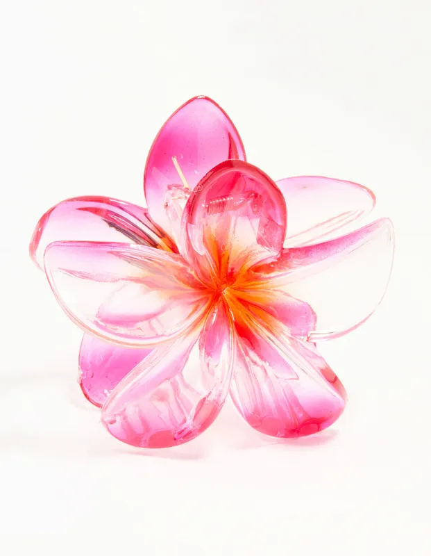 Pink & Orange Frangipani Ombre Tropical Claw Clip sold by lovisa