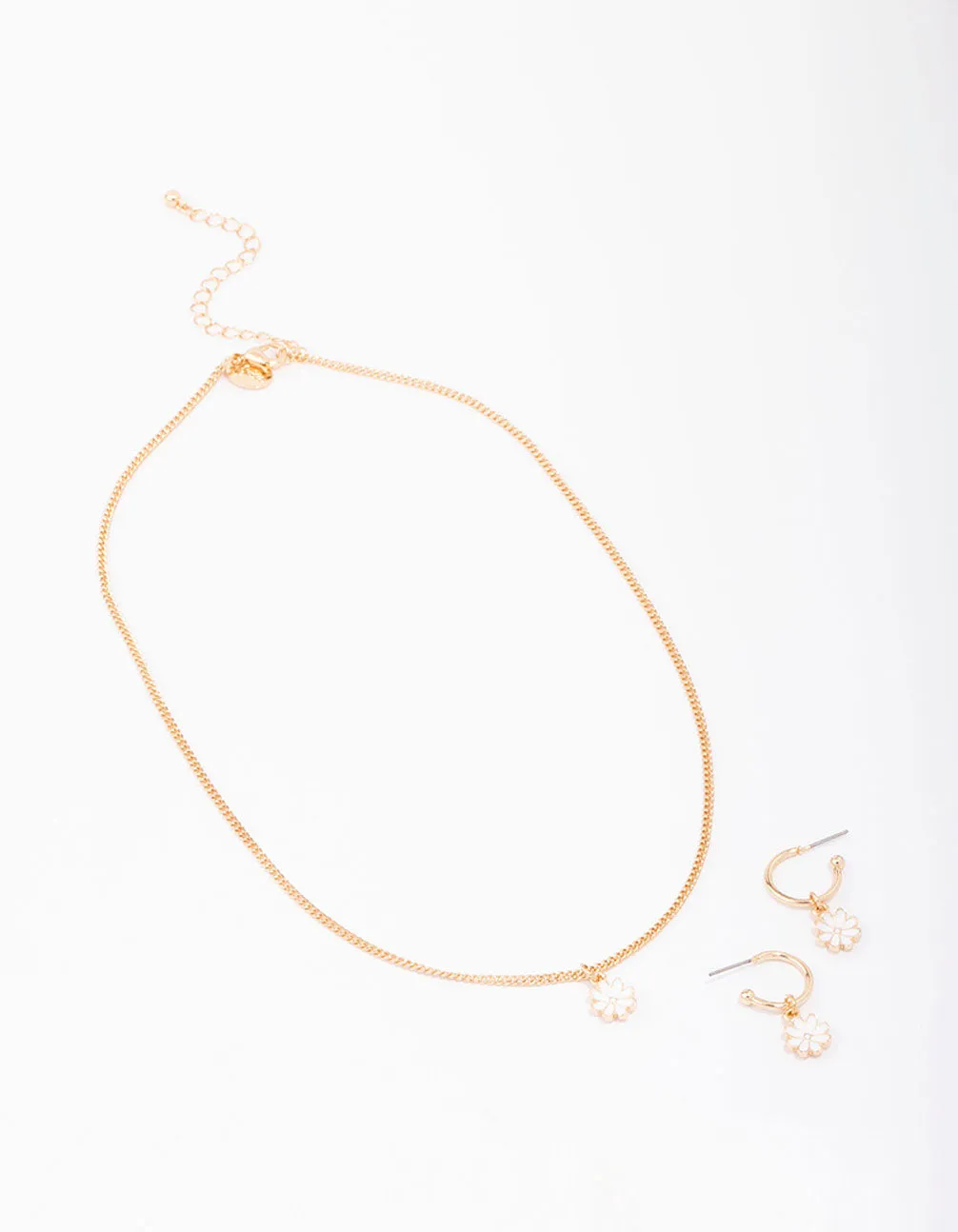 Gold Tiny Daisy Necklace & Earring Jewellery Set sold by lovisa product image thumbnail 2