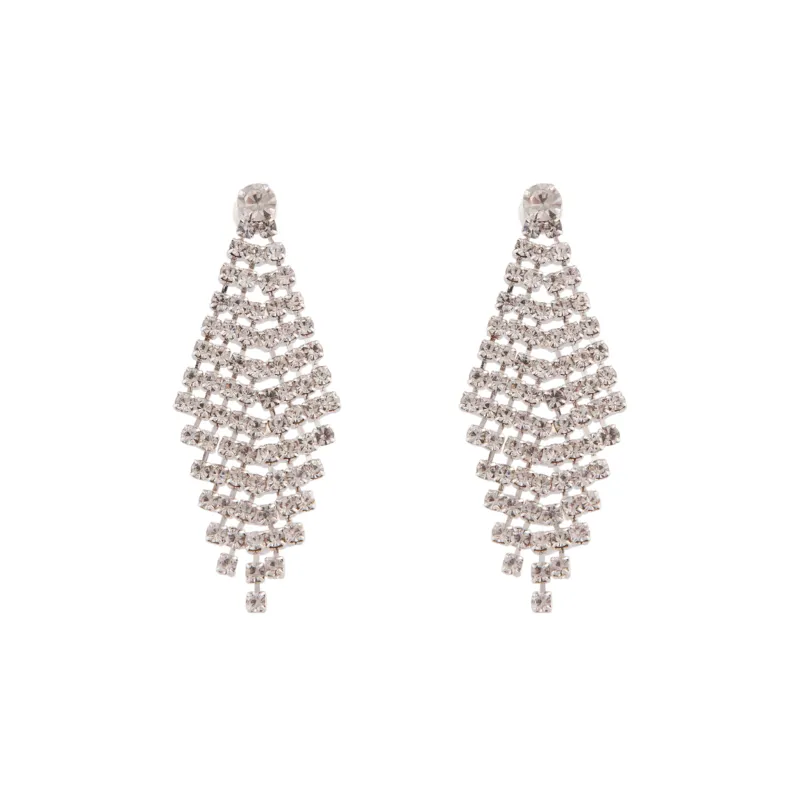 Silver Diamante Drop Tier Earrings sold by lovisa