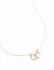 Rose Gold Diamante Double Circle Link Necklace sold by lovisa