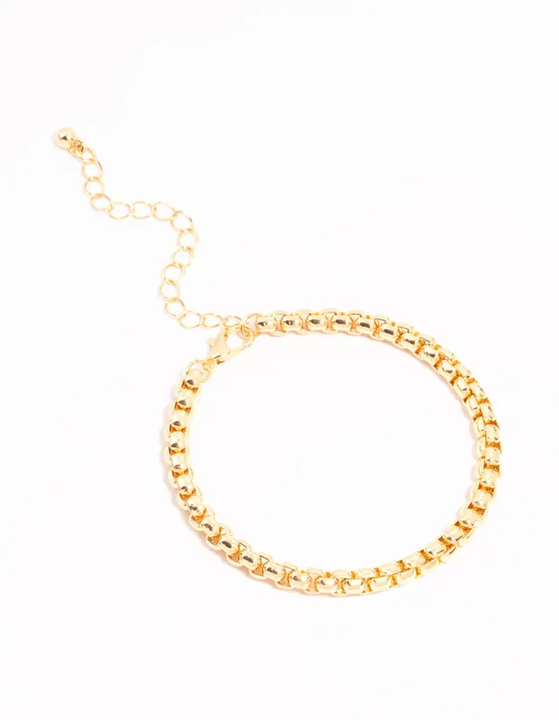 Gold Round Detail Chain Bracelet sold by lovisa