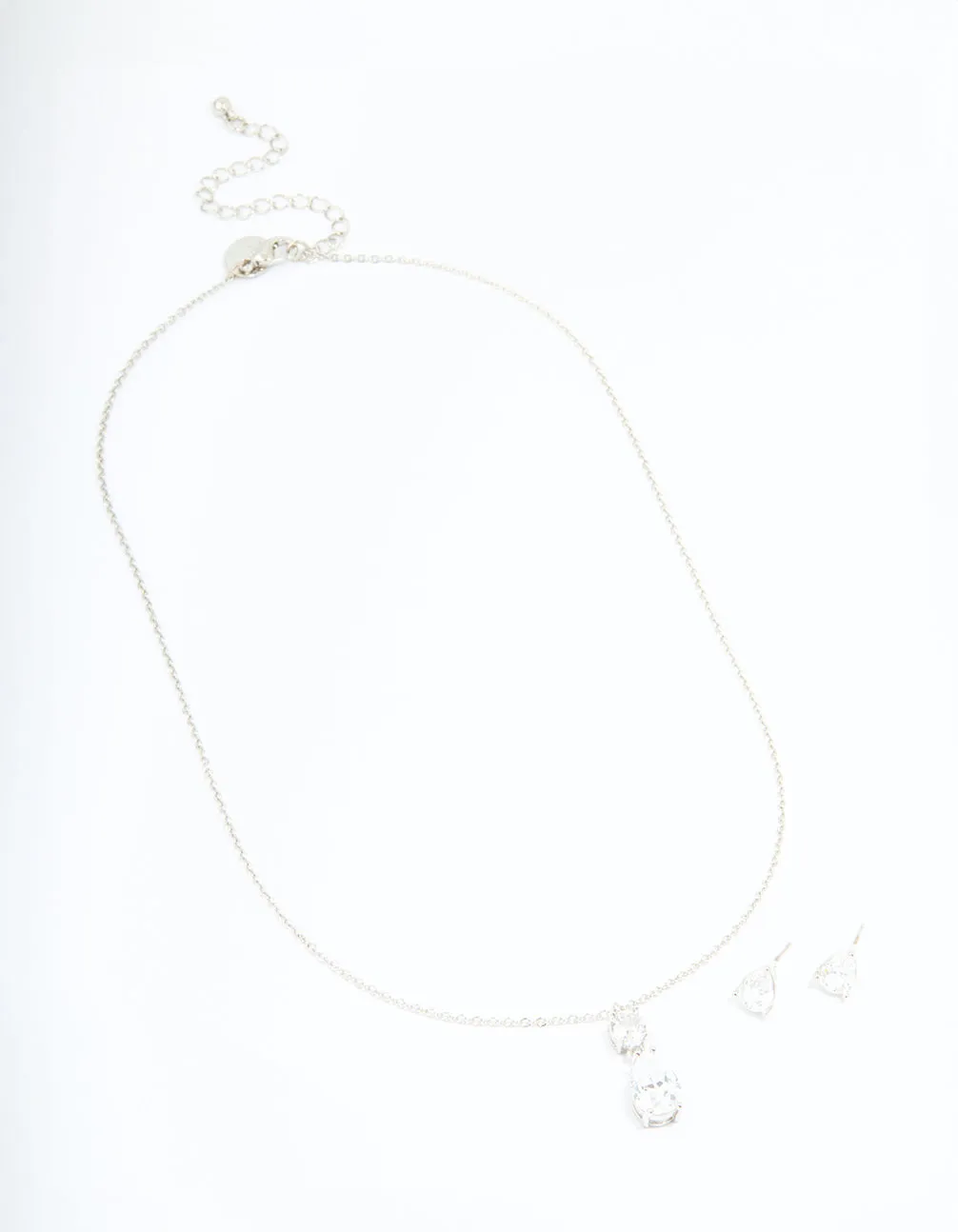 Silver Cubic Zirconia Classic Teardrop Earrings & Necklace Set sold by lovisa product image thumbnail 2