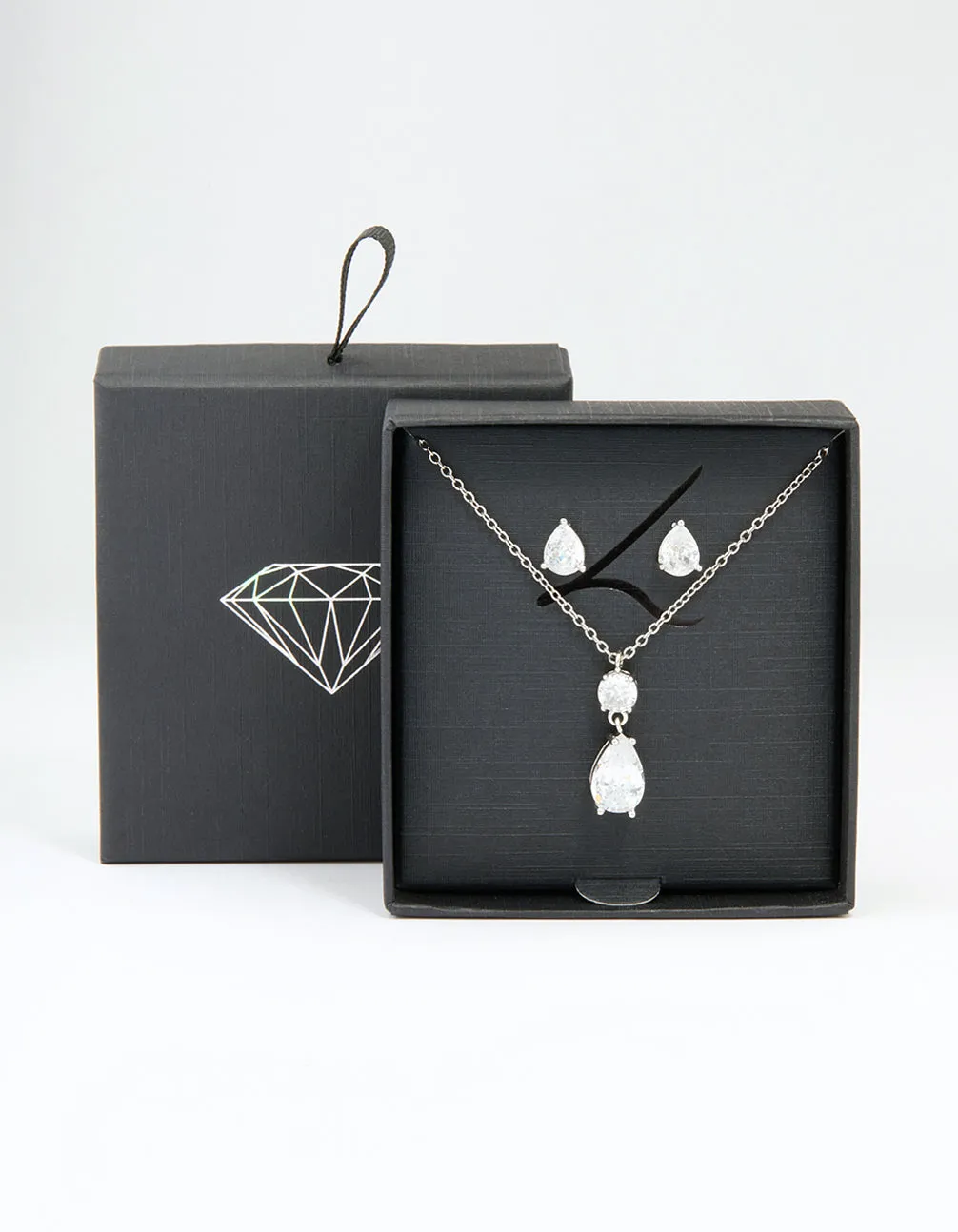 Silver Cubic Zirconia Classic Teardrop Earrings & Necklace Set sold by lovisa product image thumbnail 3