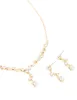 Gold Cubic Zirconia Flower Vine Necklace & Drop Earrings Set sold by lovisa