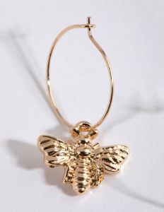 Gold Bee Pendant Huggie Hoop Earrings sold by lovisa