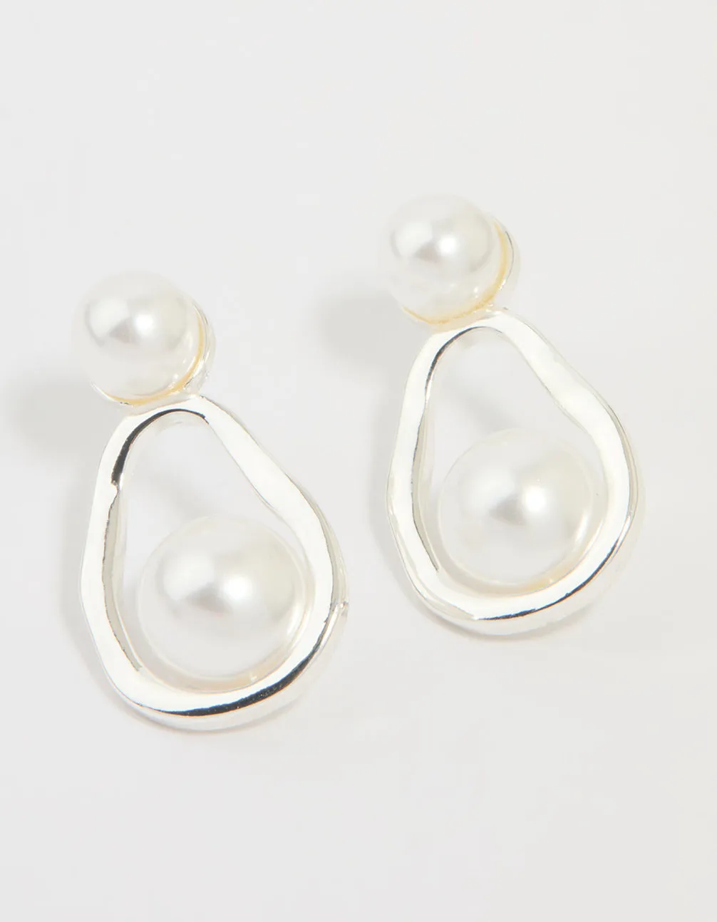 Silver Pearl Pear Drop Earrings sold by lovisa
