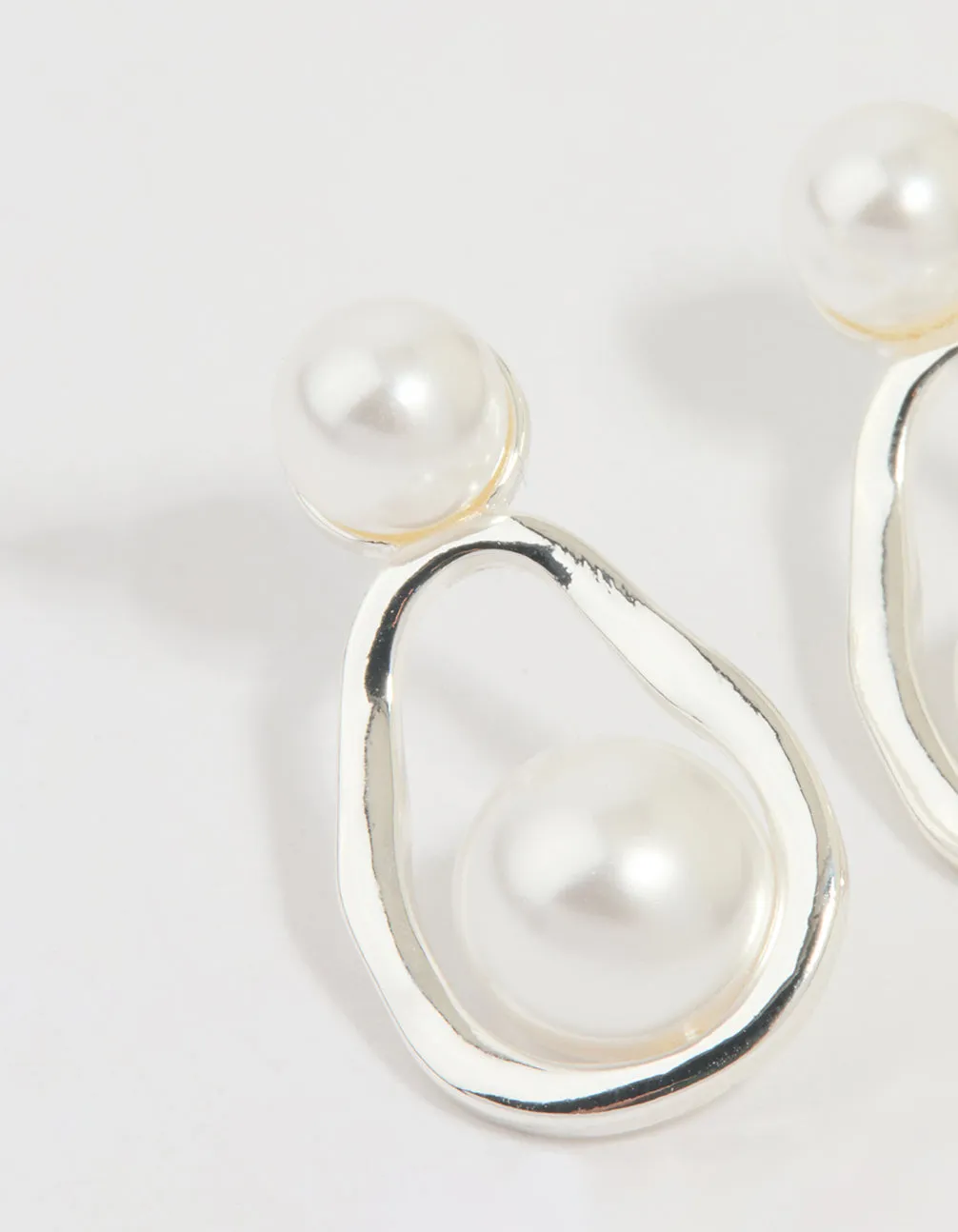 Silver Pearl Pear Drop Earrings sold by lovisa product image thumbnail 4