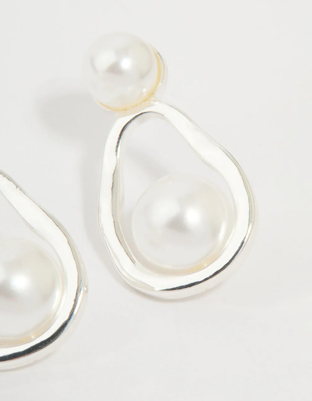 Silver Pearl Pear Drop Earrings sold by lovisa product image thumbnail 5