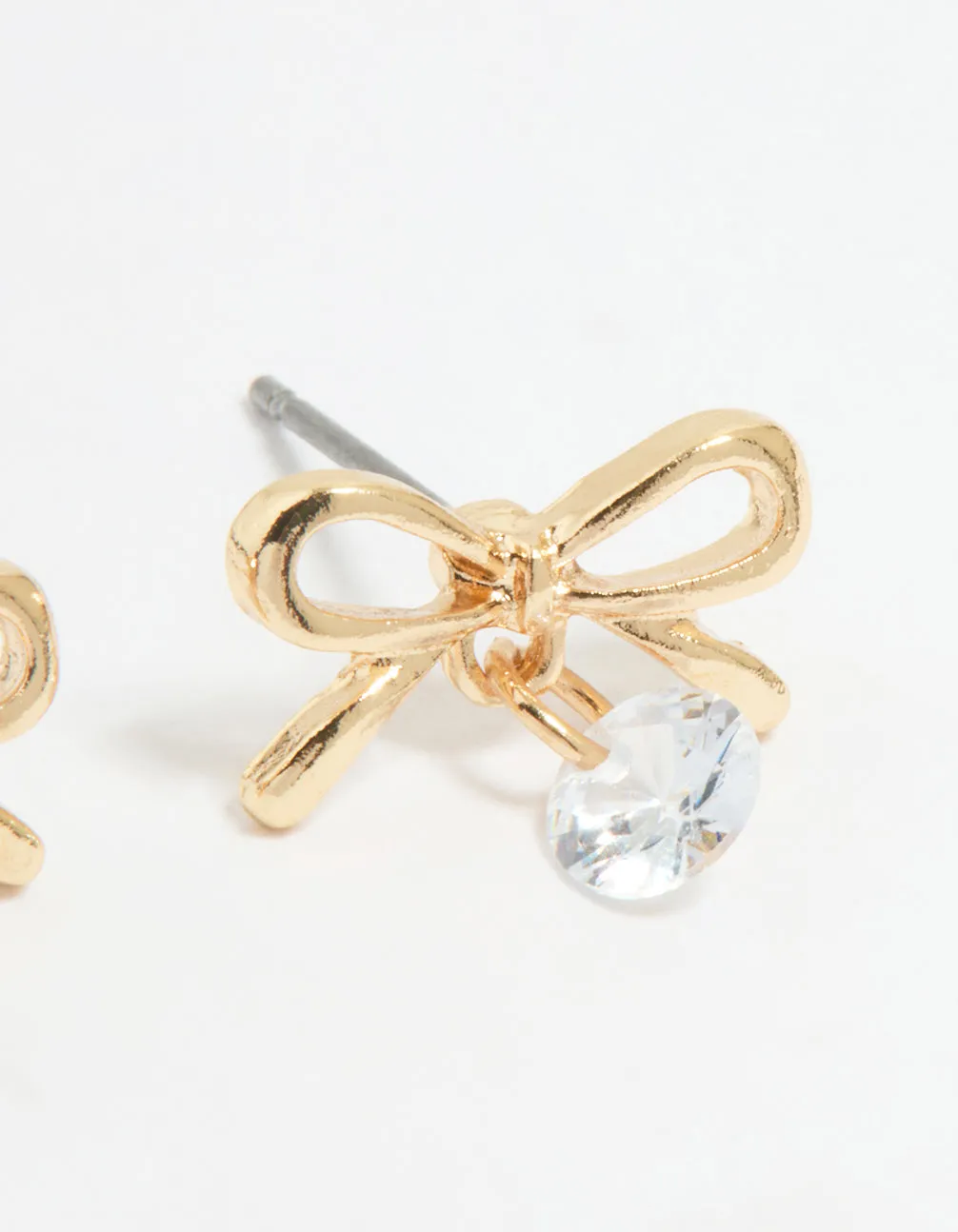 Gold Diamante Bow Stud Earrings sold by lovisa product image thumbnail 3