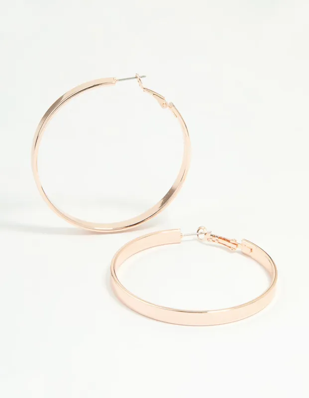 Rose Gold Textured Hoop Earrings sold by lovisa