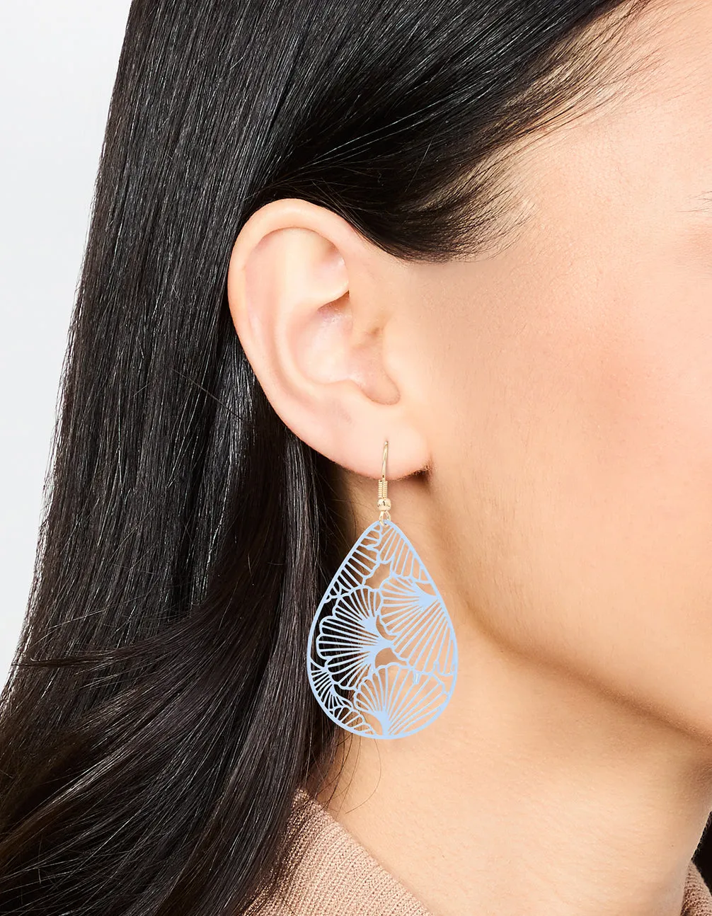 Gold Blue Filigree Pear Drop Earrings sold by lovisa product image thumbnail 2