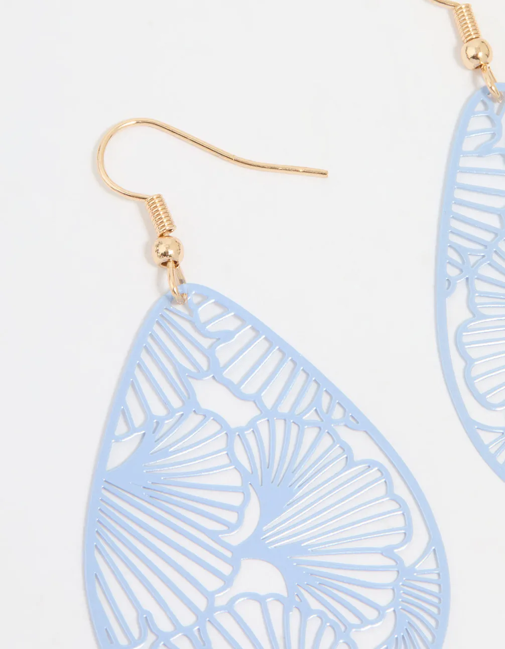 Gold Blue Filigree Pear Drop Earrings sold by lovisa product image thumbnail 4
