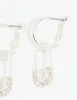 Silver Diamante Paperclip Huggie Earrings sold by lovisa