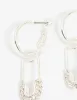 Silver Diamante Paperclip Huggie Earrings sold by lovisa