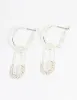 Silver Diamante Paperclip Huggie Earrings sold by lovisa