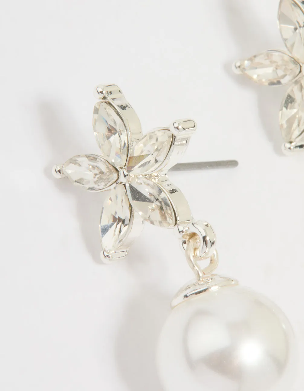 Silver Diamante Pearl Drop Earrings sold by lovisa product image thumbnail 4