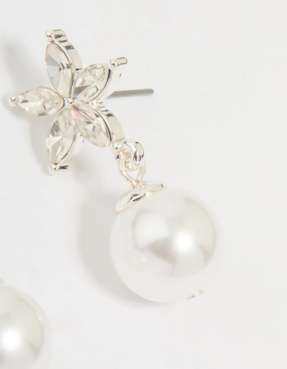 Silver Diamante Pearl Drop Earrings sold by lovisa product image thumbnail 5