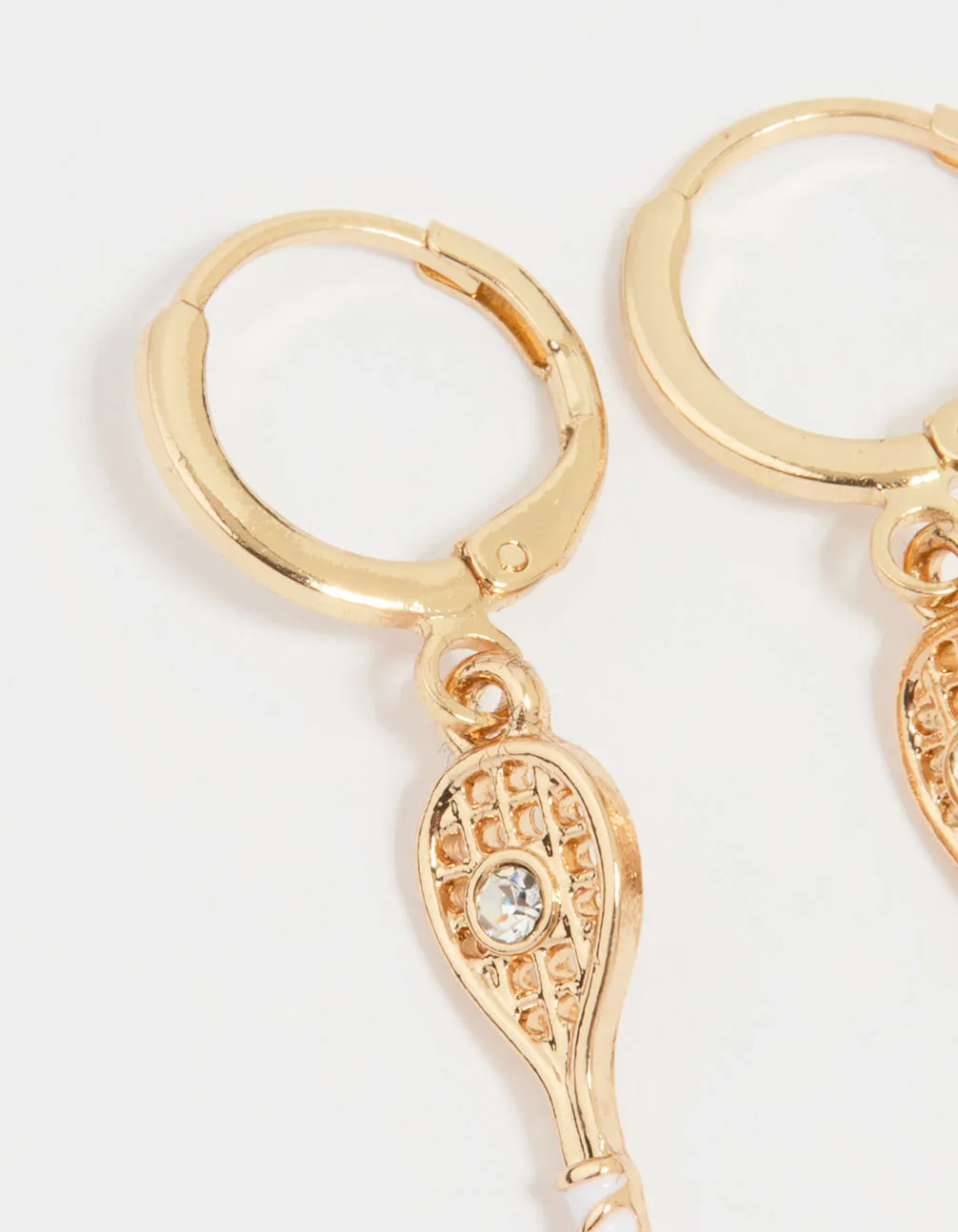 Gold Diamante Tennis Racket Huggie Earrings sold by lovisa product image thumbnail 2
