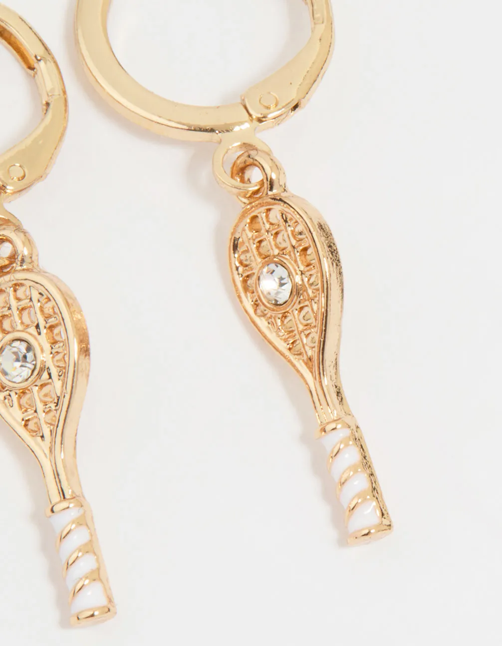Gold Diamante Tennis Racket Huggie Earrings sold by lovisa product image thumbnail 3