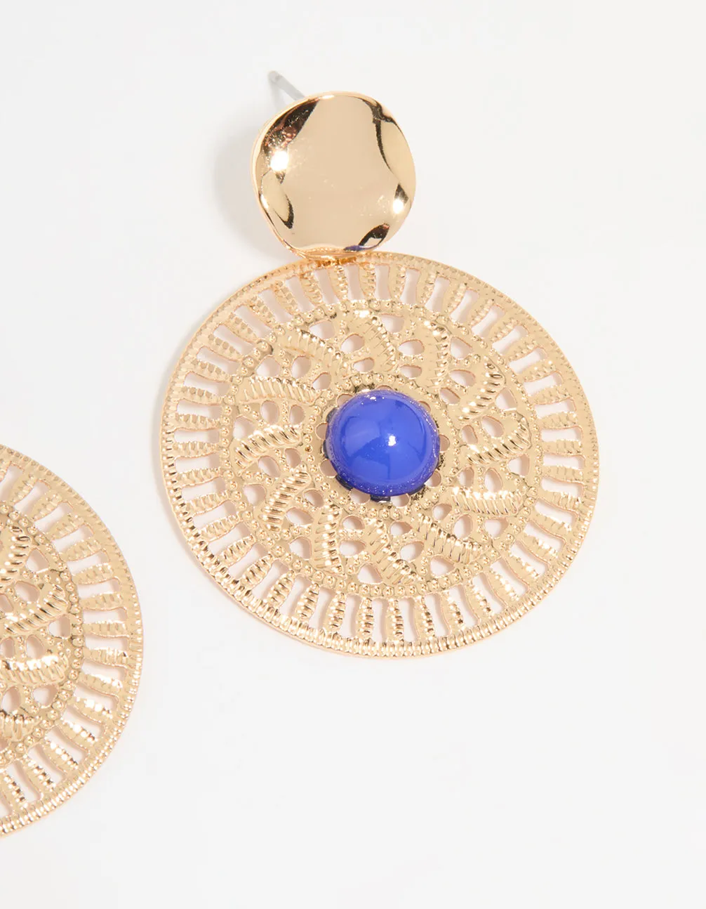 Gold Filigree & Blue Marble Center Drop Earrings sold by lovisa product image thumbnail 5