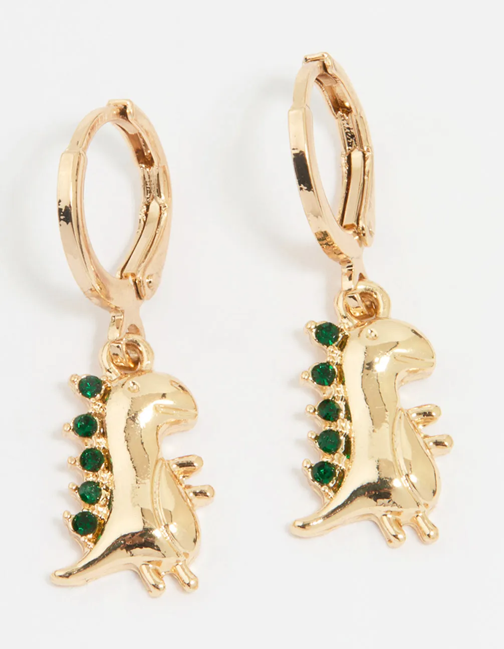 Gold Diamante Dinosaur Huggie Earrings sold by lovisa