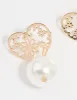 Gold Pearl Textured Heart Drop Earrings sold by lovisa
