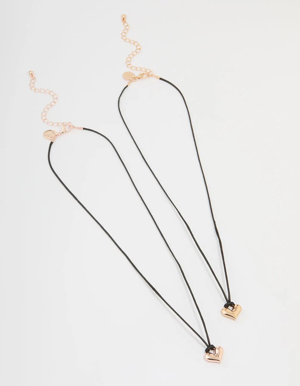 Rose Gold Cord Bubble Heart Necklace 2-Pack sold by lovisa product image thumbnail 2