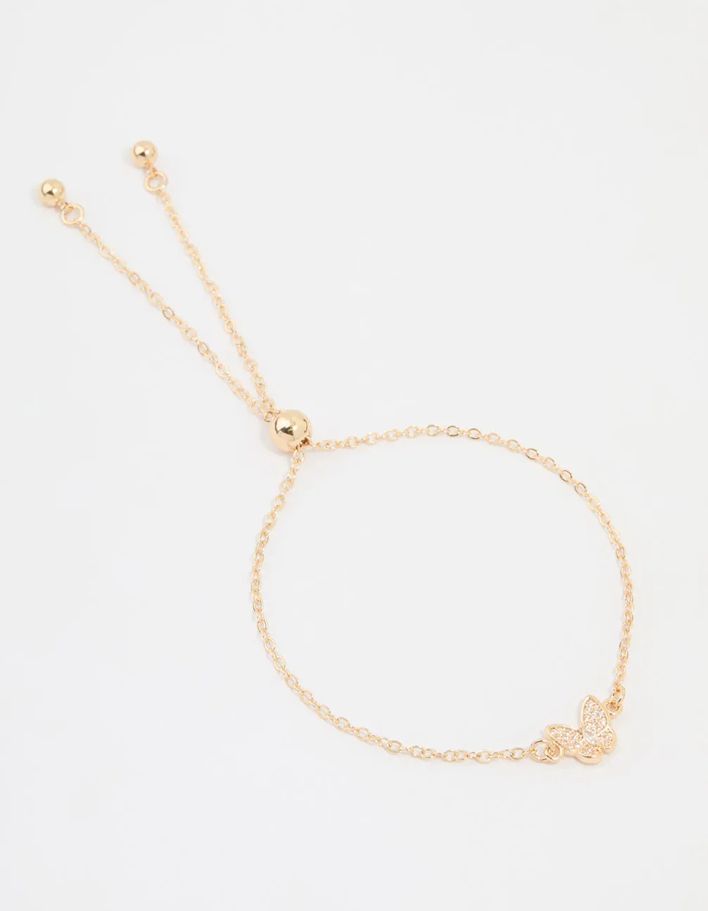 Gold Butterfly Cubic Zirconia Toggle Bracelet sold by lovisa