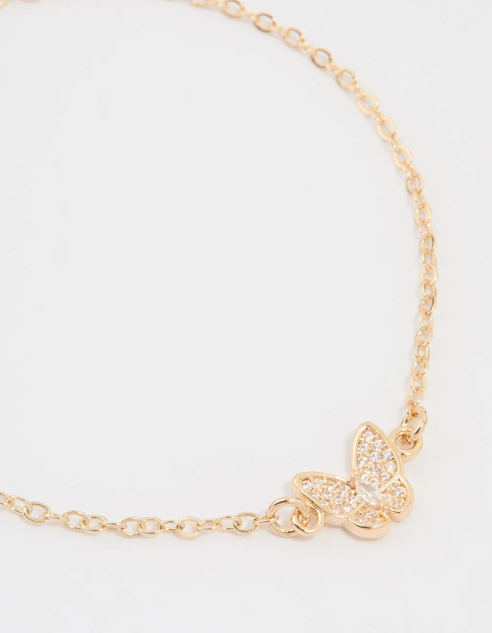 Gold Butterfly Cubic Zirconia Toggle Bracelet sold by lovisa product image thumbnail 2