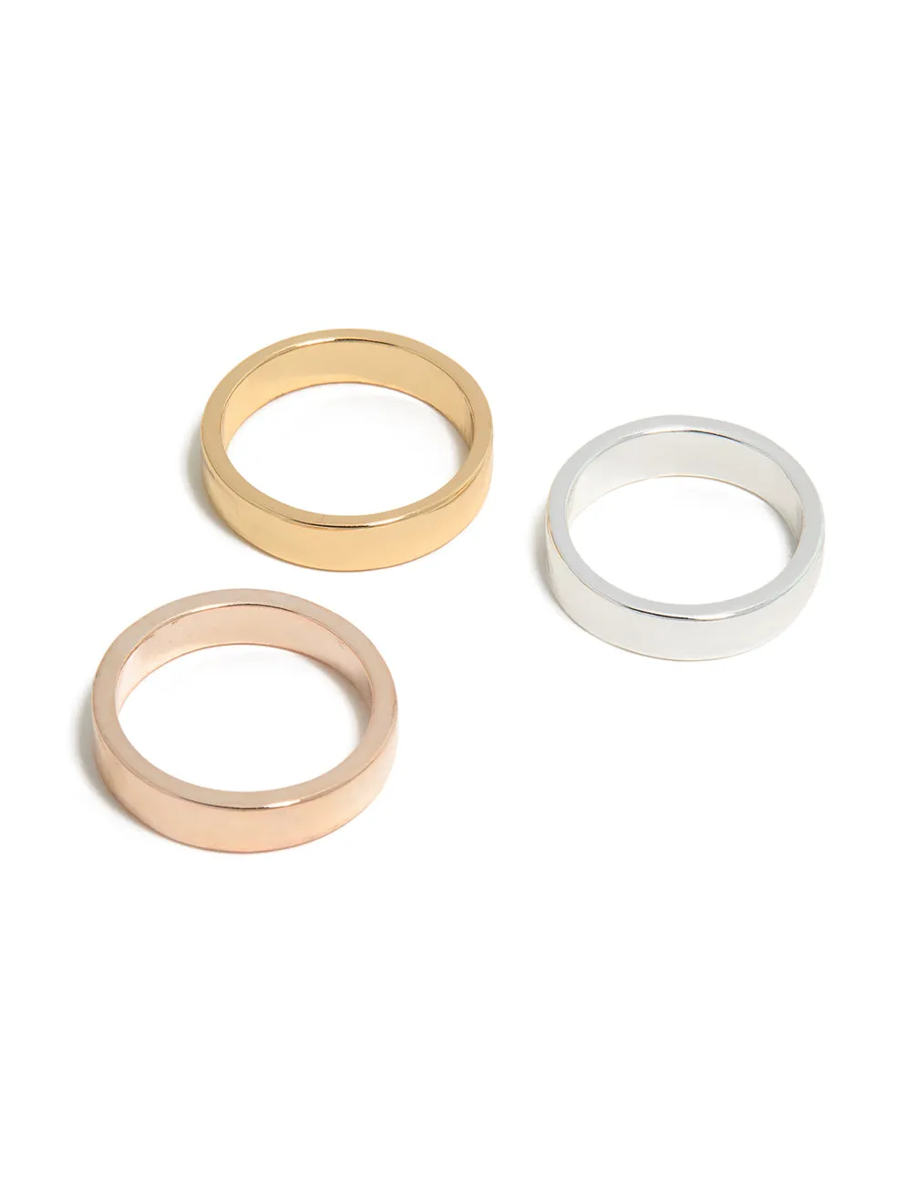 Mixed Metals Smooth Rings 3-Pack sold by lovisa