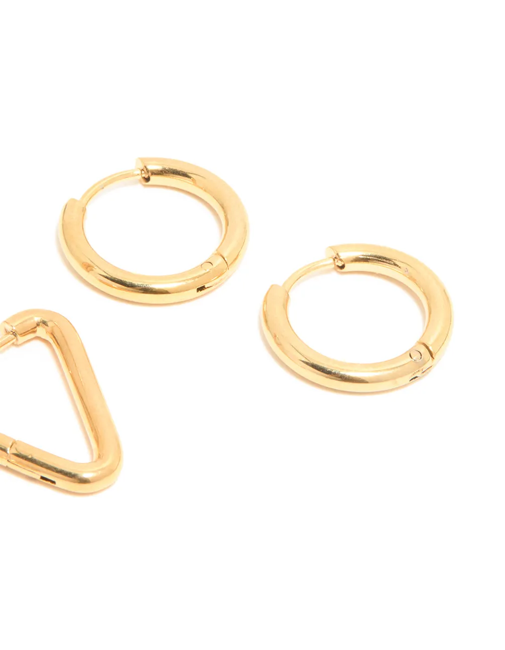 Waterproof Gold Plated Stainless Steel Hoop Earrings 3-Pack sold by lovisa product image thumbnail 3