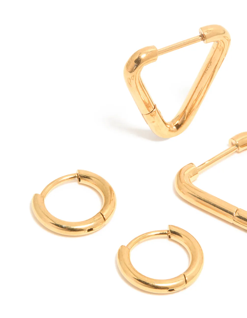Waterproof Gold Plated Stainless Steel Hoop Earrings 3-Pack sold by lovisa product image thumbnail 2